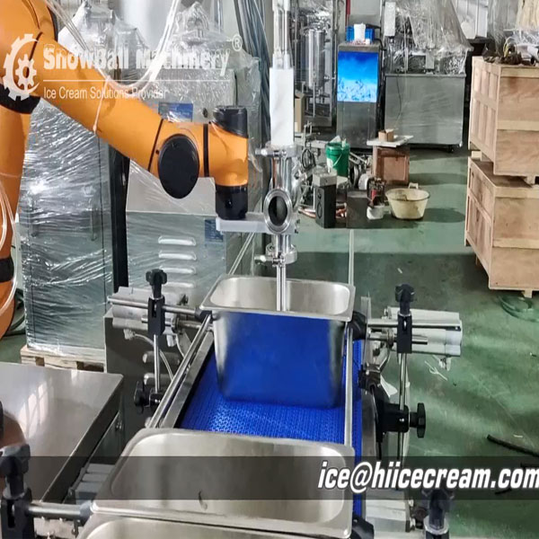 robot based automatic ice cream filler robotic ice cream filling machine robotized production line